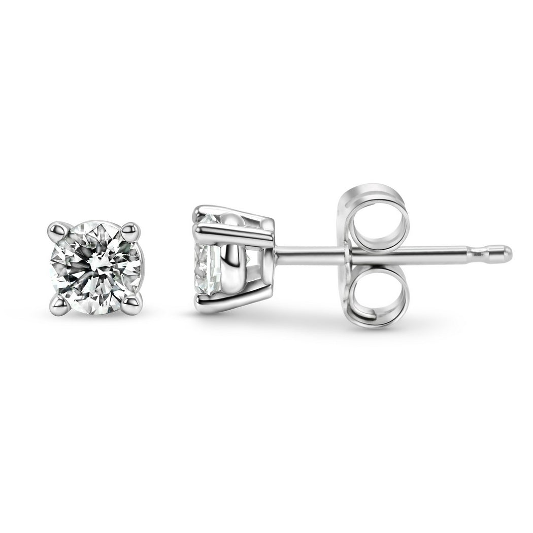 0.25 CTW Round Lab-Grown Diamond Stud Earrings in 14K Gold Over Sterling Silver (F Color, VS Clarity)