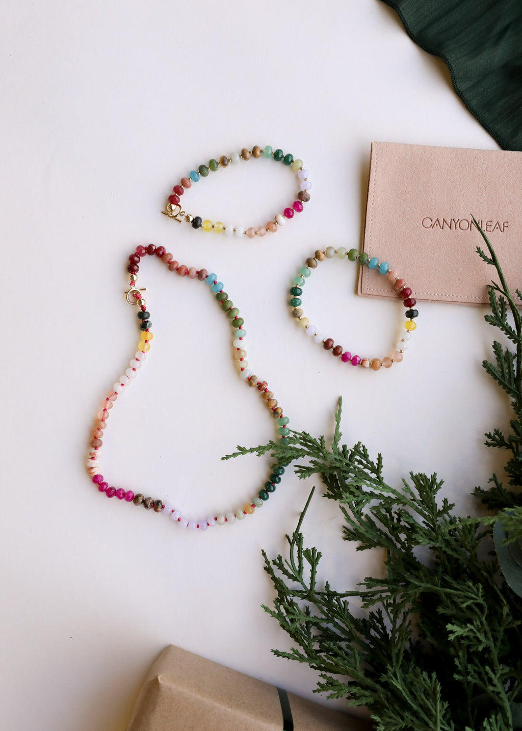 Natural Gemstone Necklace + 14k Gold Filled Toggle : Sedona