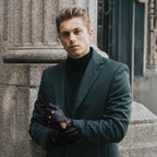 Enzo (black) - Italian lambskin leather driving gloves