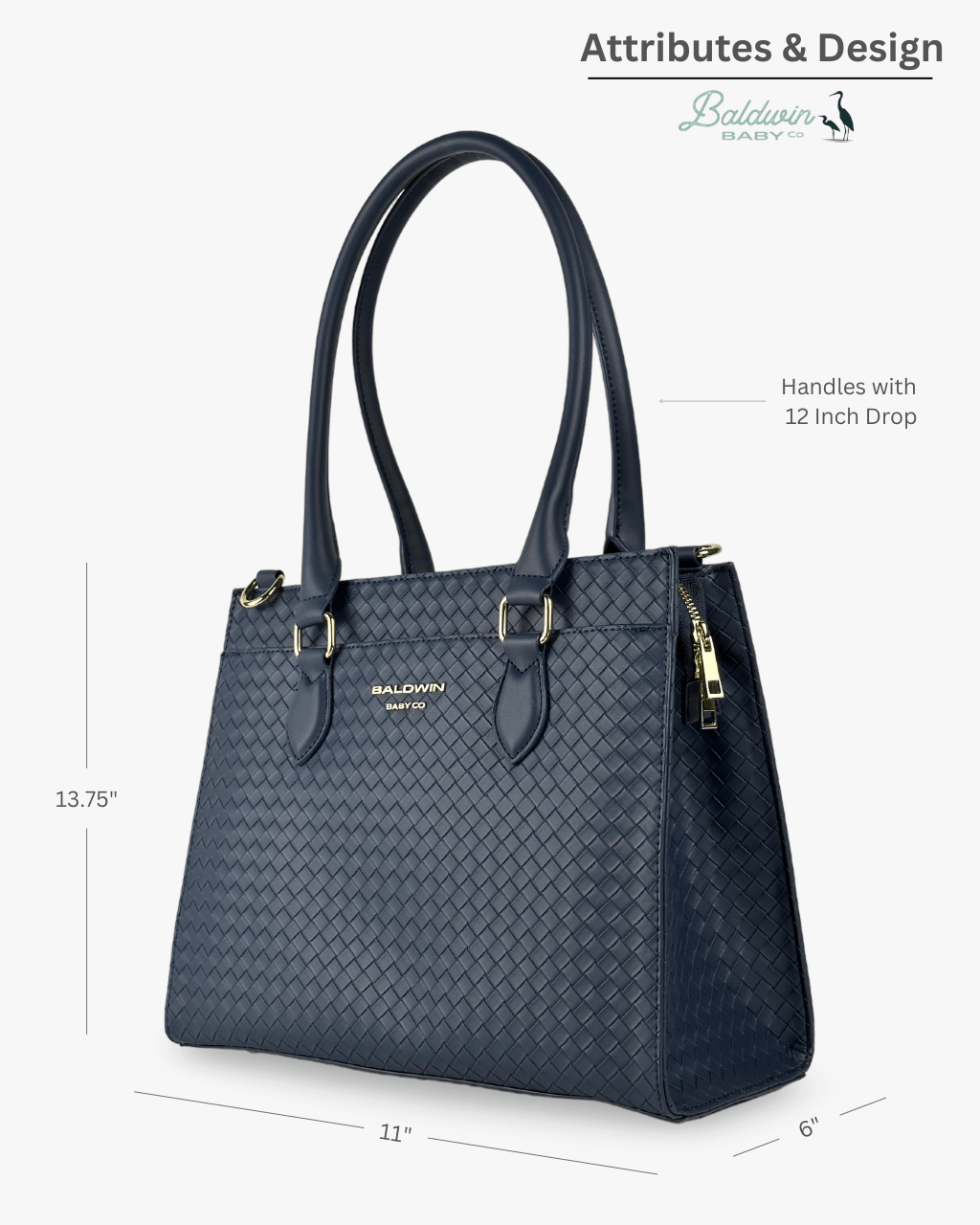 The Montrose Diaper Bag Tote - Cobalt