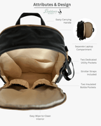 The Daphne Diaper Bag - Onyx