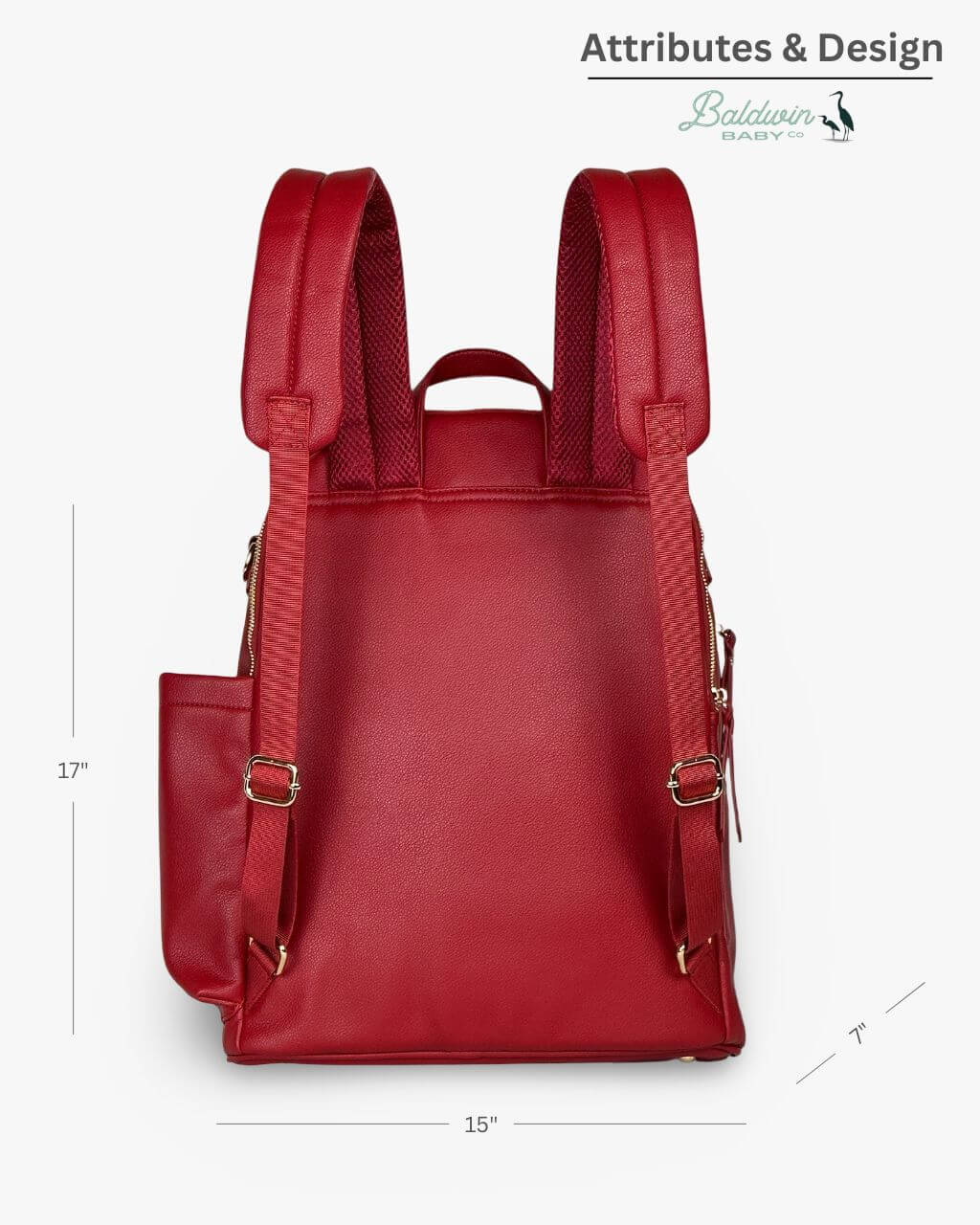 The Daphne Diaper Bag - Crimson