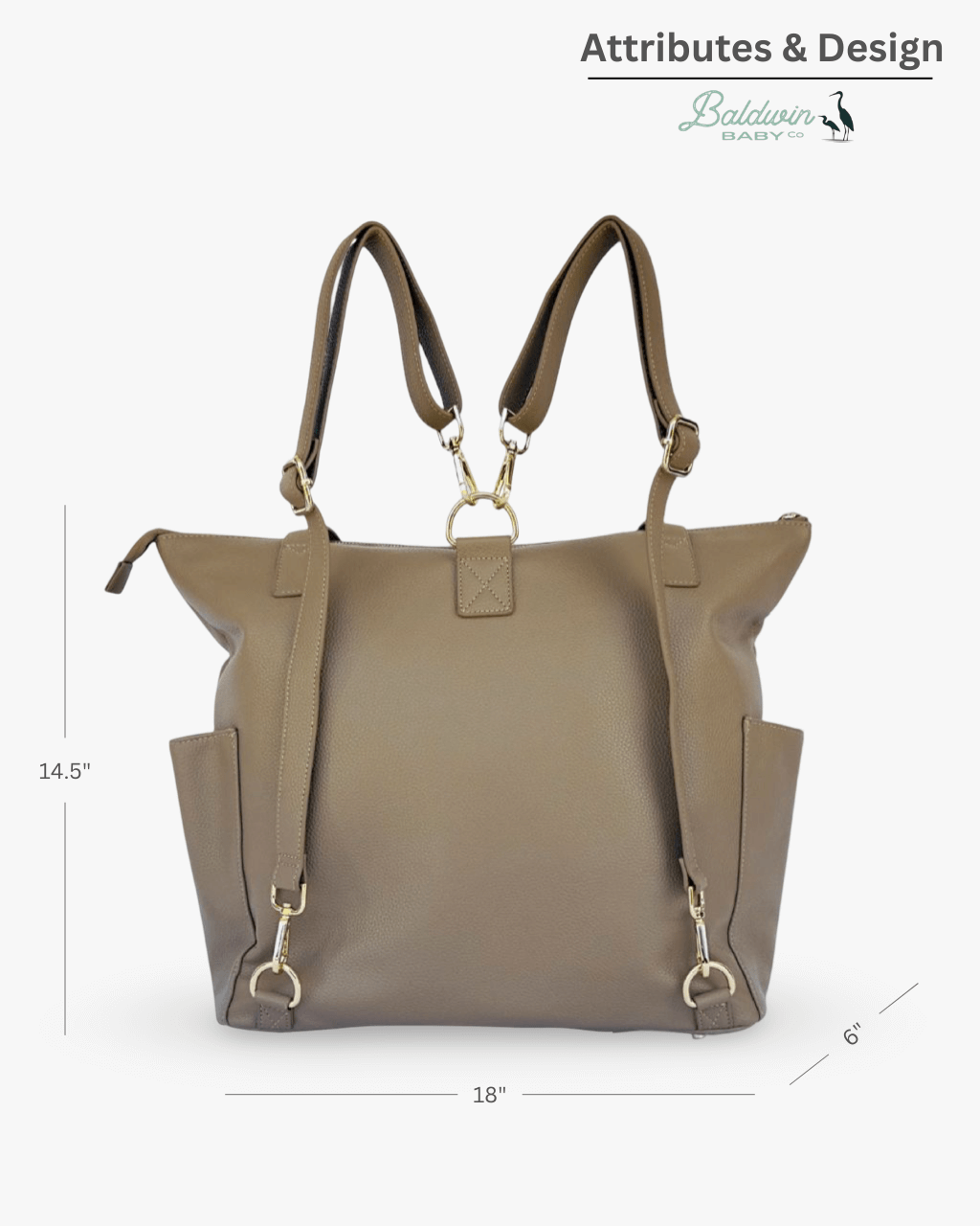 The Lillian Diaper Bag - Driftwood