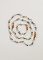 Baltic Sea Amber + Natural Gemstone || Beaded Necklace