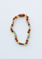 Baltic Sea Amber + Aventurine + Striped Agate || Anklet or Bracelet
