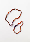 Raw Cognac Baltic Amber + Raw Amethyst || Necklace Set