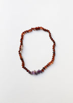 Raw Cognac Baltic Amber + Raw Amethyst || Necklace Set