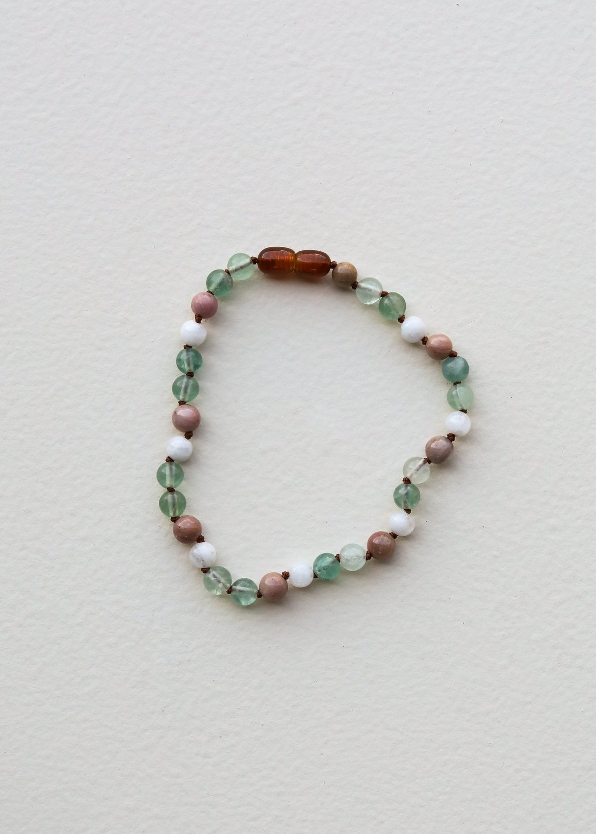 Fluorite + Moonstone + Rhodonite || Natural Gemstone Necklace