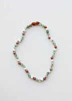 Fluorite + Moonstone + Rhodonite || Natural Gemstone Necklace