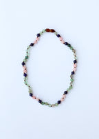 Fluorite + Lapis Lazuli + Rose Quartz || Gemstone Necklace
