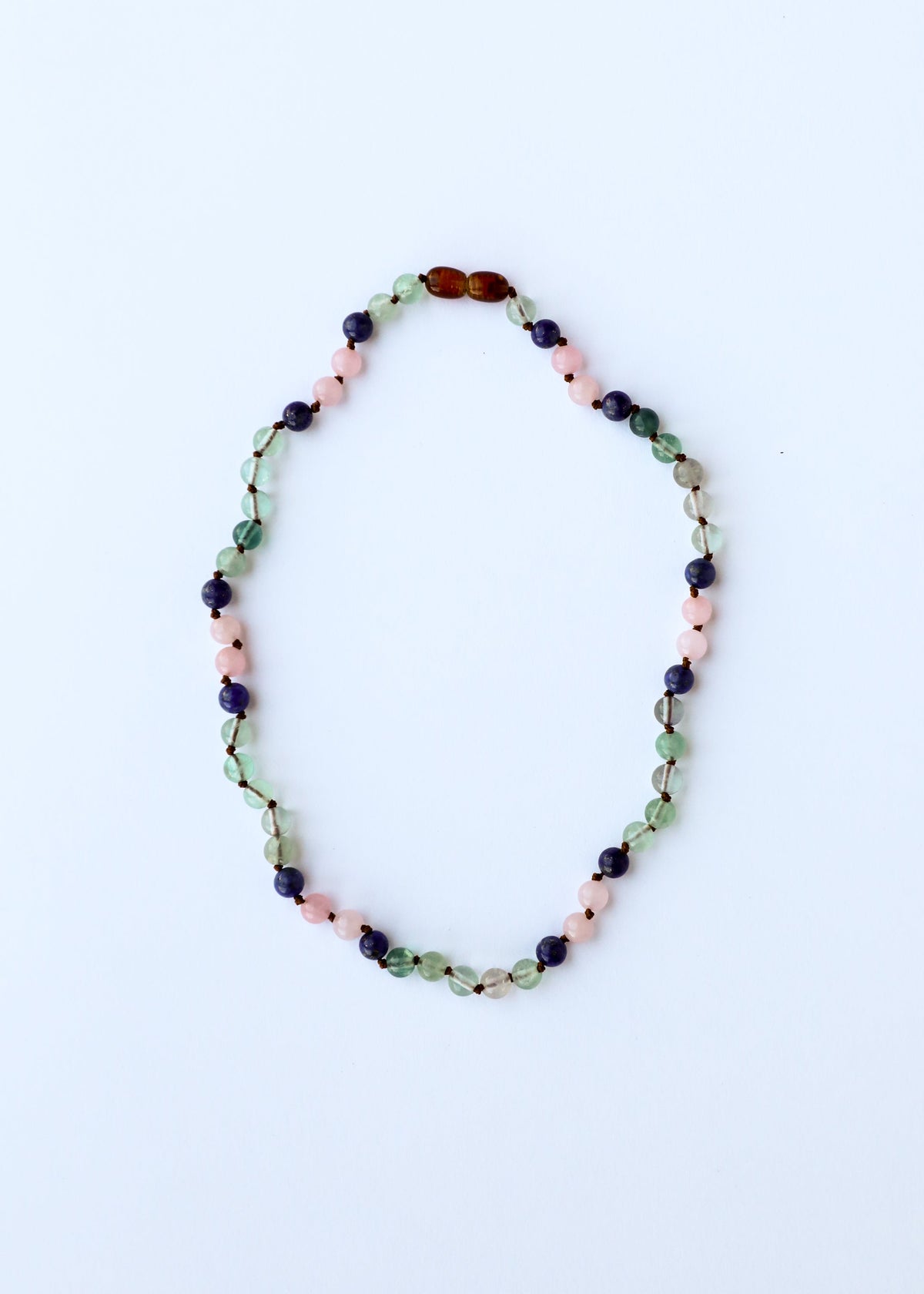 Fluorite + Lapis Lazuli + Rose Quartz || Gemstone Necklace
