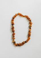 Pet Necklace: Raw Baltic Amber + Raw Amethyst