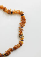 Pet Necklace: Raw Baltic Amber + Raw Amethyst