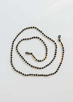 Baltic Sea Amber + Gemstone || Beaded Eyeglass Necklace - Natural Black
