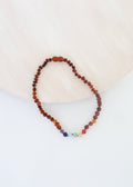 Raw Cognac Baltic Amber + CHAKRA Crystals || Necklace