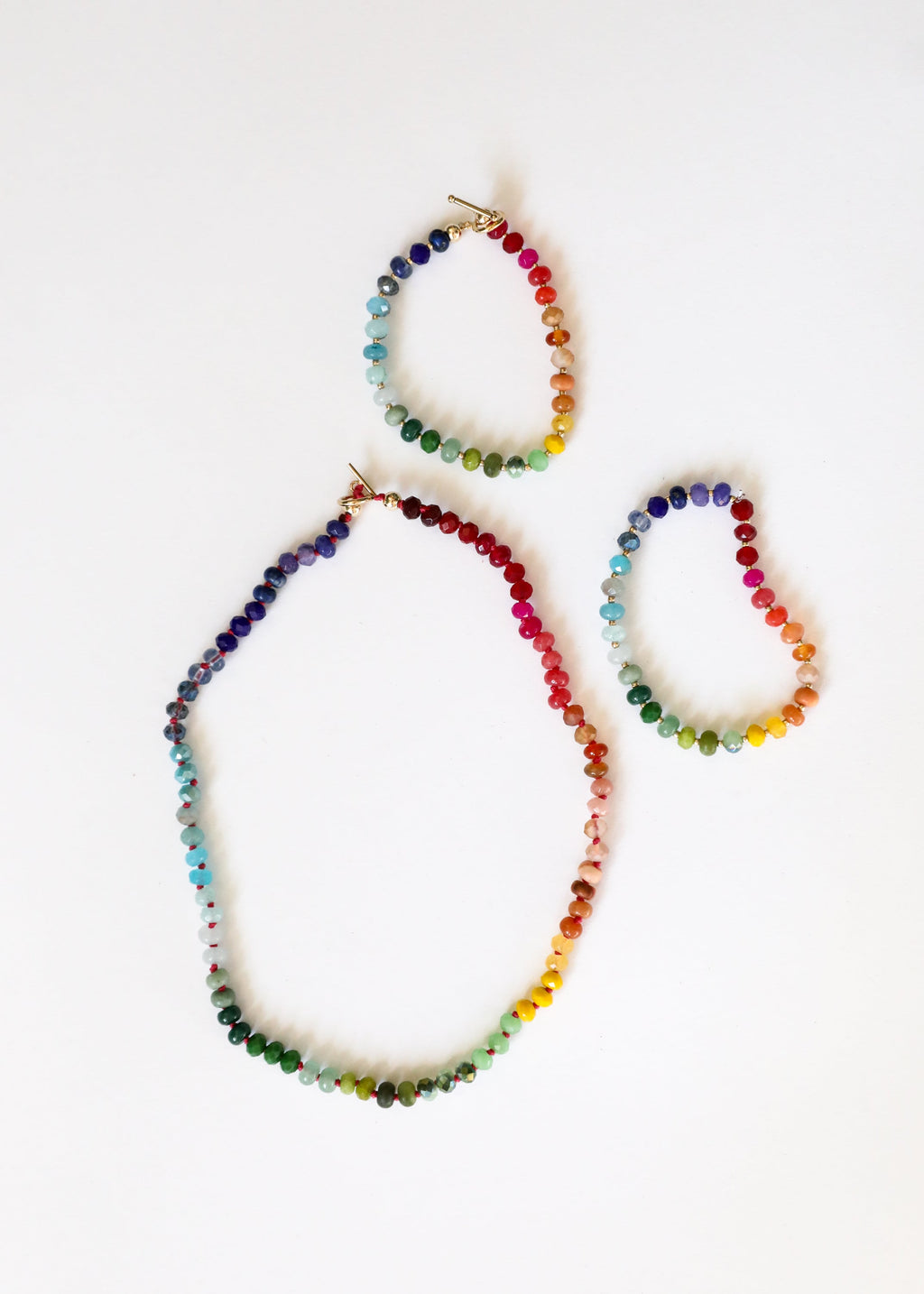 Natural Gemstone Bracelet + 14k Gold Filled Toggle : Key West