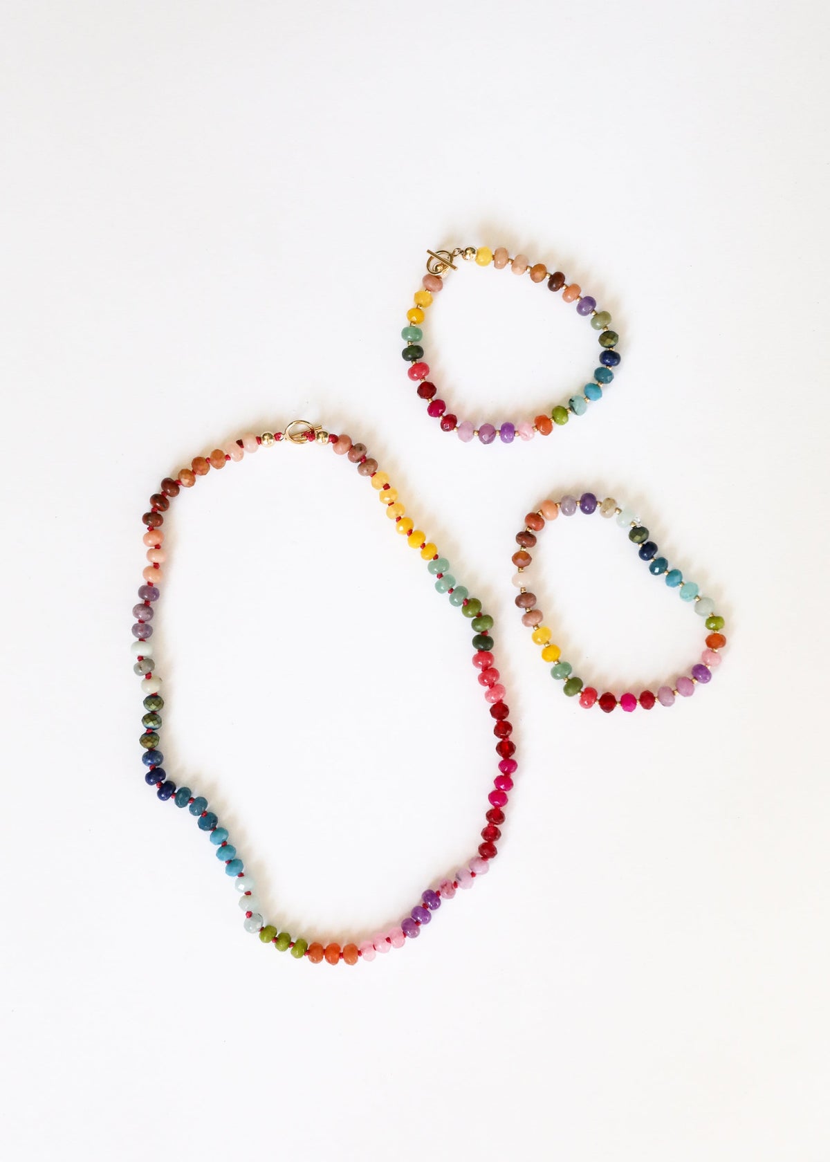 Natural Gemstone Bracelet + 14k Gold Filled Toggle : Gold Rush