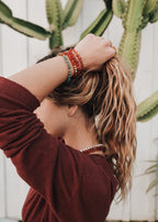 Shungite : 14k Gold Filled Sun + Moon || Stretch Bracelets