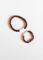 Raw Cognac Baltic Amber + Moonstone || Bracelet Set
