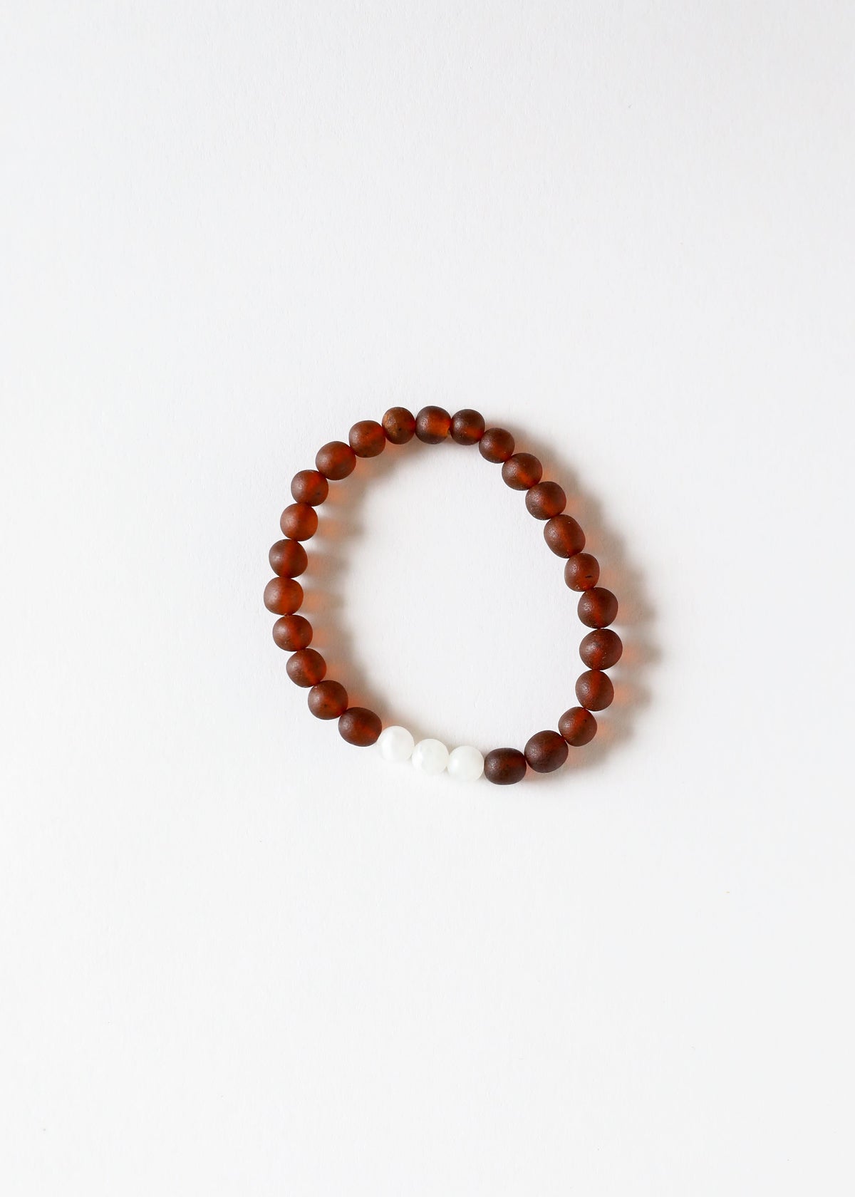 Raw Cognac Baltic Amber + Moonstone || Bracelet Set