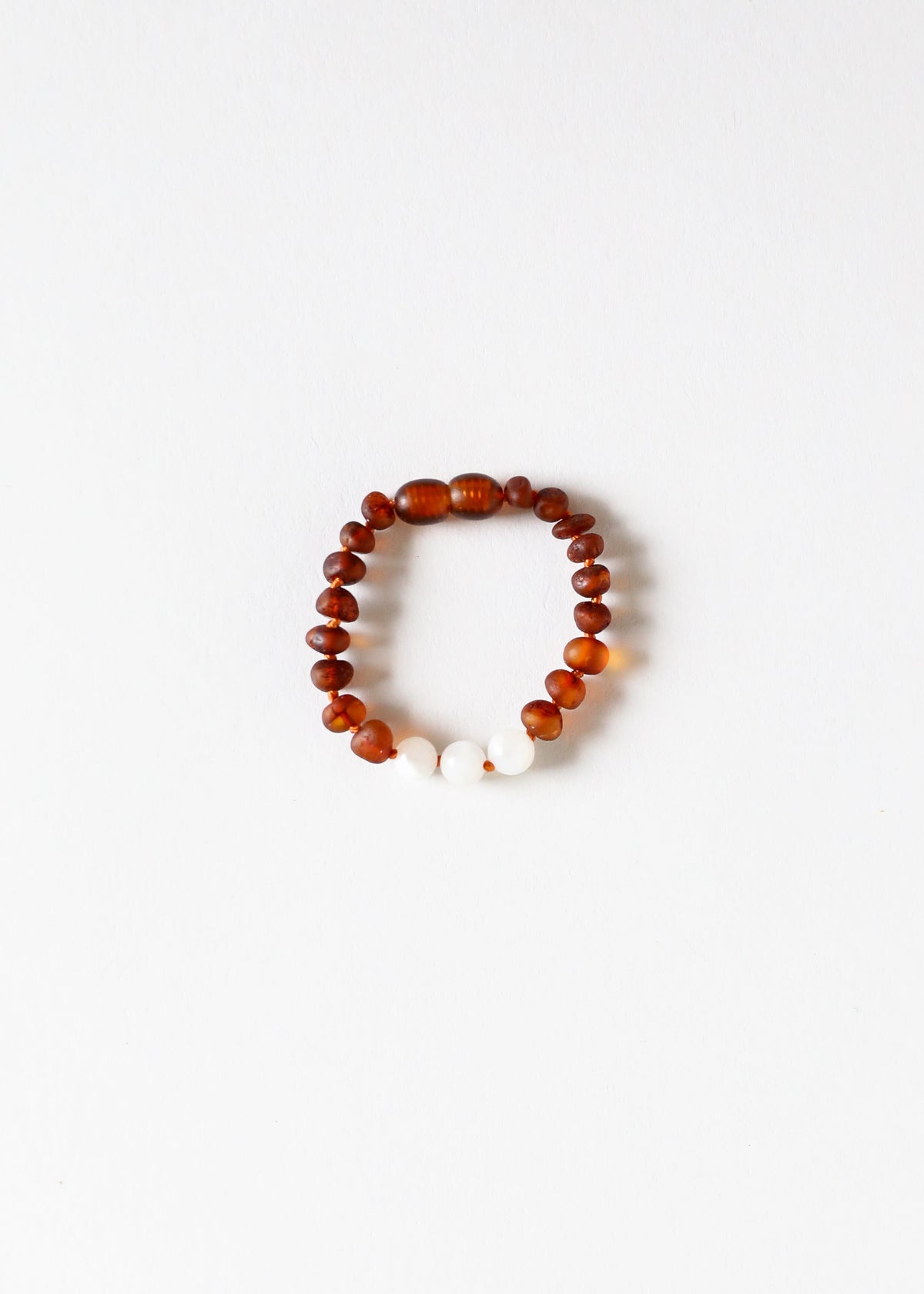 Raw Cognac Baltic Amber + Moonstone || Anklet • Bracelet
