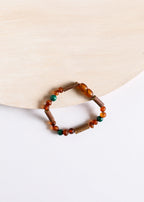 Hazelwood || Raw Cognac Baltic Amber + Malachite || Anklet or Bracelet