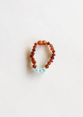 Raw Cognac Baltic Amber + Raw Aquamarine  || Anklet or Bracelet