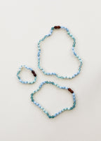 Amazonite + Aquamarine + Fluorite || Gemstone Necklace