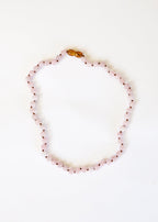 Pure Gemstone + Natural Rose Quartz || Beaded Necklace