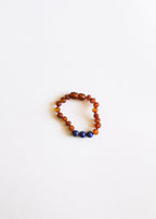 Raw Cognac Baltic Amber + Lapis Lazuli || Anklet or Bracelet