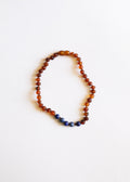 Raw Cognac Baltic Amber + Lapis Stone Necklace