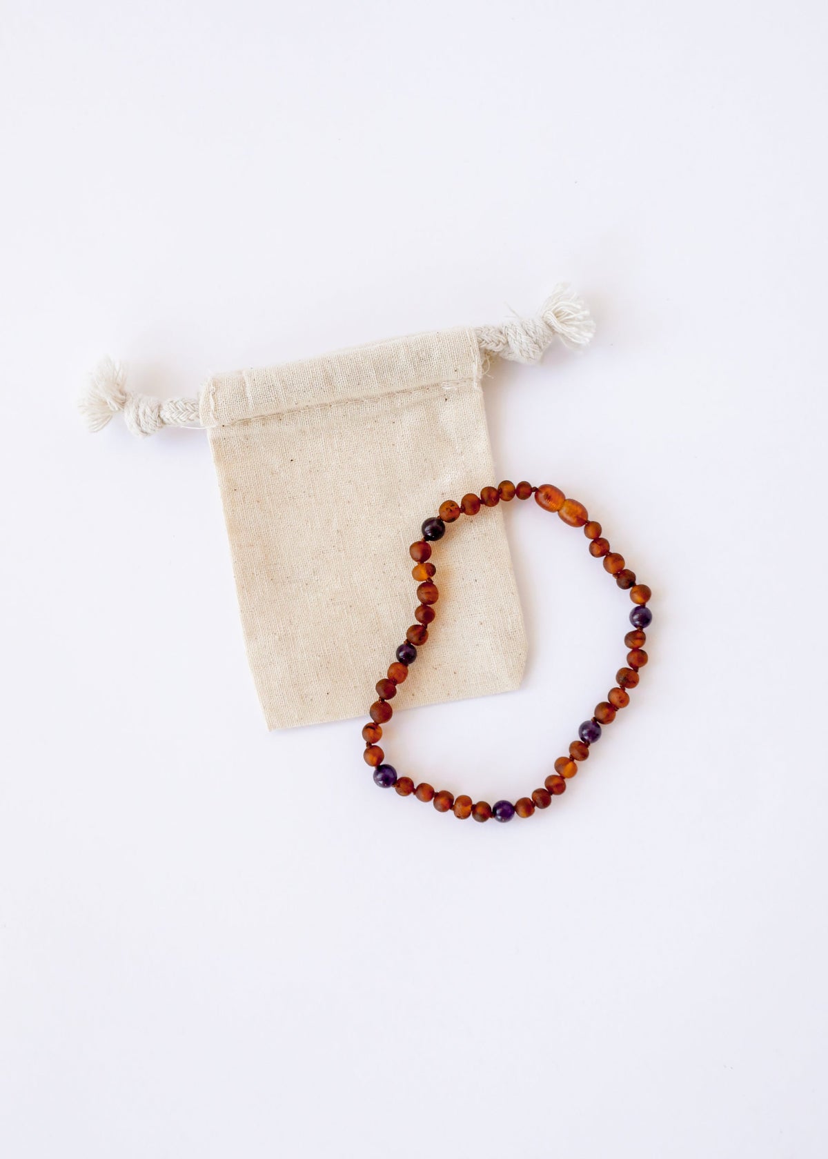 Raw Cognac Baltic Amber + Amethyst || Halo Necklace ||