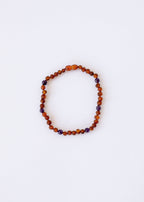 Raw Cognac Baltic Amber + Amethyst || Halo Necklace ||