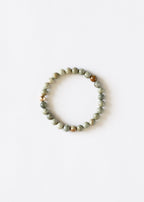Silver Leaf Jasper + 14k Gold Filled || Adult Bracelet