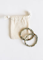 Silver Leaf Jasper + 14k Gold Filled || Adult Bracelet