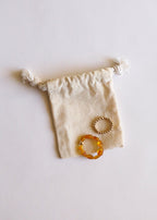 Raw Honey Baltic Amber + 14K Gold Filled || Beaded Ring Stack