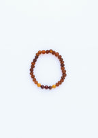 Raw Cognac Baltic Amber + Mookaite Jasper || Adult Stretch Bracelet