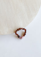 Raw Cognac Baltic Amber + Raw Rose Quartz || Bracelet Set