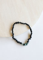 Raw Black Baltic Amber + Raw Turquoise Jasper Necklace