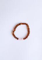 Raw Cognac Baltic Sea Amber + Rose Quartz || Adult Bracelet