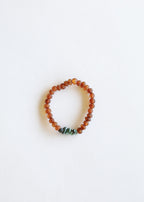 Raw Cognac Baltic Amber + Raw Turquoise Jasper || Adult Bracelet