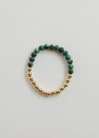 Turquoise Jasper :14k Gold Filled Sun + Moon || Adult Bracelets