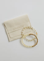Citrine Gemstone + 14K Gold Filled Beaded Stretch Bracelet