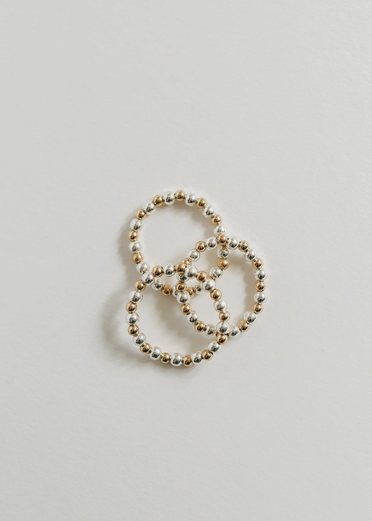 Sterling Silver + 14k Gold Filled || Beaded Stretch Ring