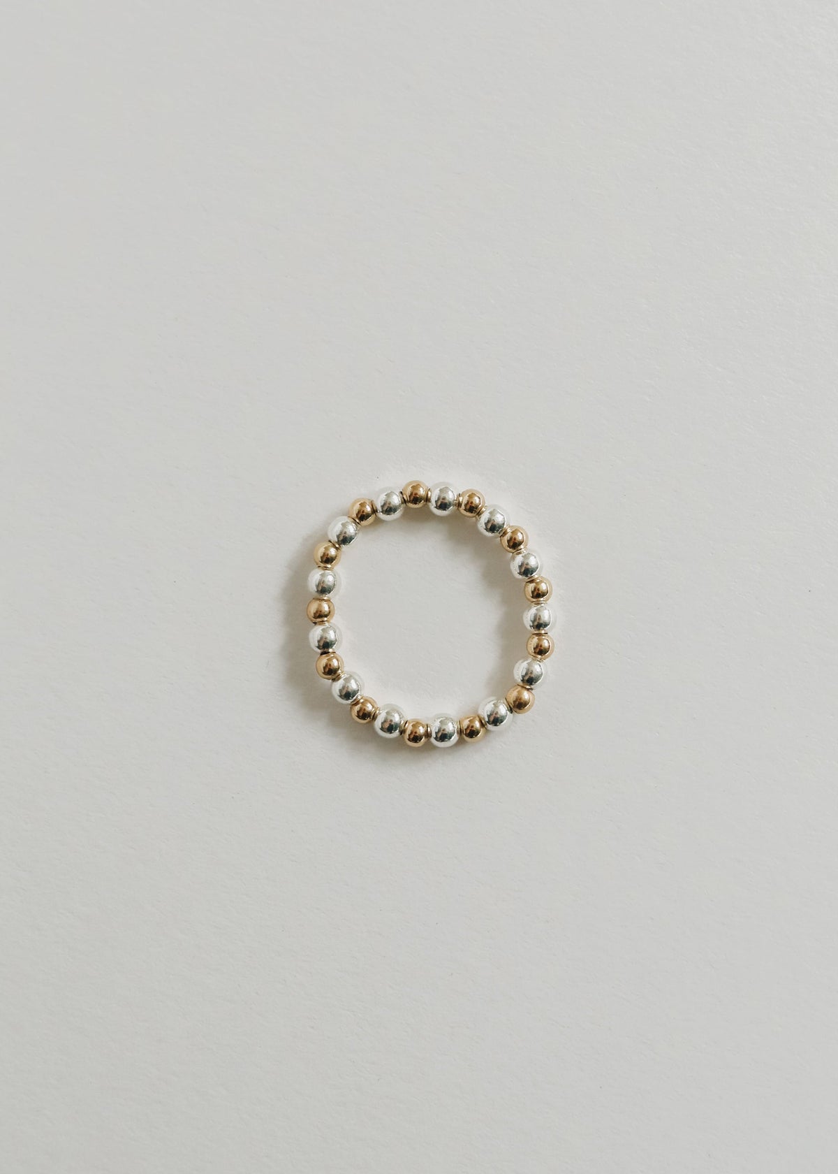 Sterling Silver + 14k Gold Filled || Beaded Stretch Ring