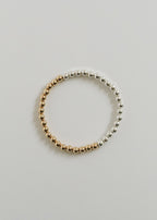Sterling Silver + 14k Gold Filled Moon || Beaded  Bracelet