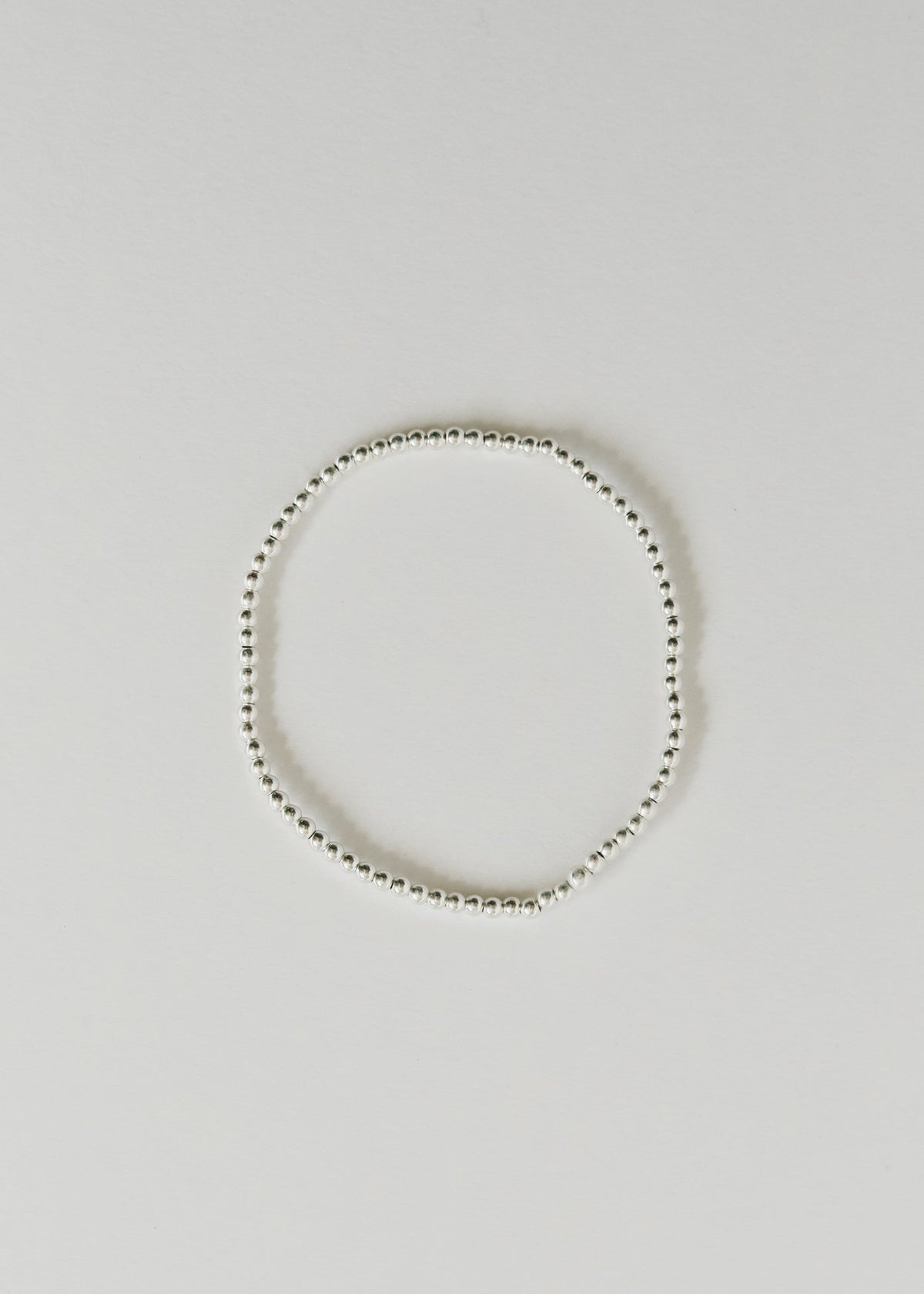 Sterling Silver || Beaded Stretch Anklet or Bracelet