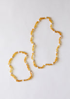 Raw Honey Baltic Amber + Pearl Halo || Necklace