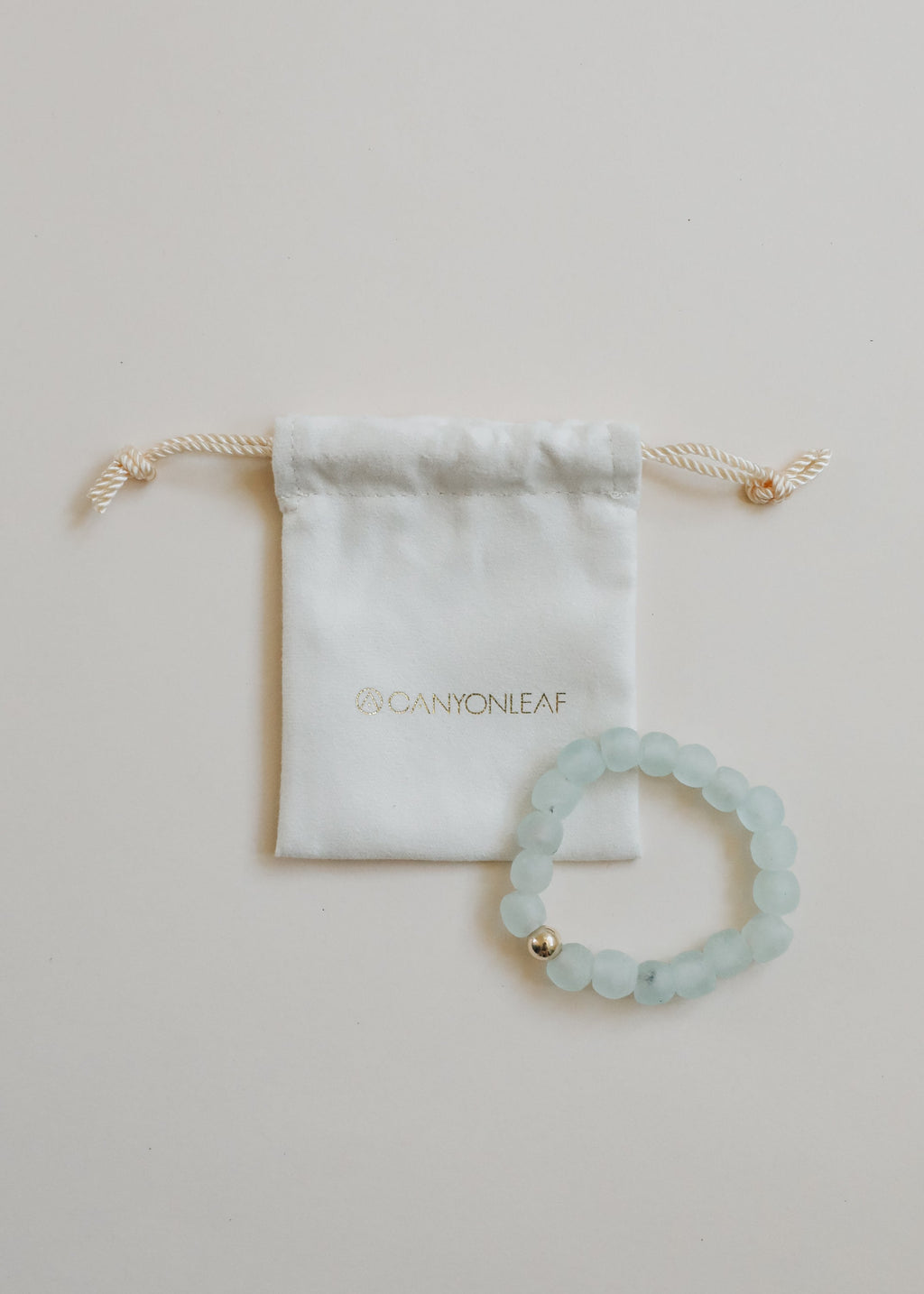 Blue Sea Glass + 14k Gold Filled or Sterling Silver || Stretch Bracelet