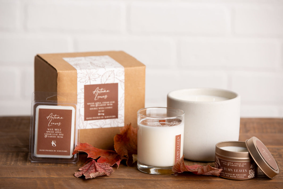 Autumn Leaves Tin Candle
